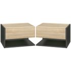 HOMCOM - Table de chevet - Panneau de particules - 46x30x30cm - Noir