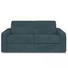 ITALIAN SPIRIT Canapé convertible express MIDNIGHT 140cm matelas 16cm velours côtelé zoom azur