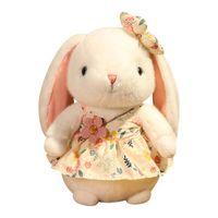 Jouets en peluche lapin 23cm, doux et confortable, remplissage complet en coton PP, poupée lapin blanc avec jupe florale, cadeau