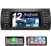 Autoradio Android 12 pour BMW 5er E39 X5 M5 E53(1996-2003)[2Go+ 32Go] 7 Pouces écran Tactile GPS Carplay/Android Auto Bluetooth