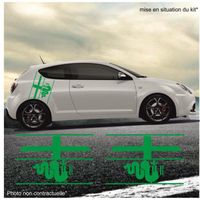 ALFA ROMEO Bandes latérales - VERT - Kit Complet  - Tuning Sticker Autocollant Graphic Decals