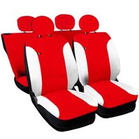 Lupex Shop Housses de siège auto compatibles pour 500 Hybrid Noir Rouge Blanche