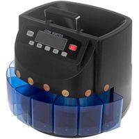 PrixPrime - Coin counter with automatic sorter for Euro and multi-currency display with black design