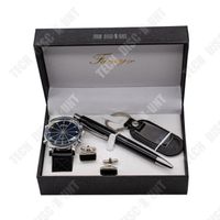 TD® Nouvel ensemble créatif de quatre pièces de montres, boutons de manchette, stylos, porte-clés, coffret cadeau compagnon