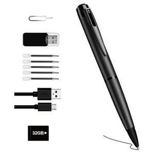 Stylo Caméra Espion TotalCadeau Mini - 4 Go - Argent Et Noir - Neuf