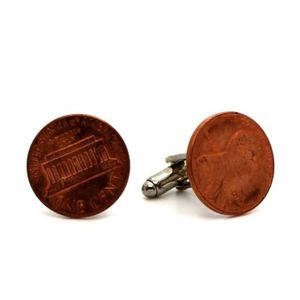 Boutons De Manchettes Pièce De Monnaie Authentique USA - Métal - 18mm - Style Vintage
