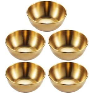 Cabilock Lot de 8 mini coupelles rondes en acier inoxydable pour sauce soja Argenté