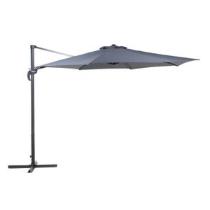 PARASOL Beliani - Grand parasol de jardin gris anthracite 