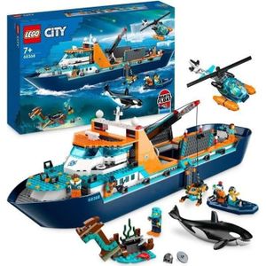 ASSEMBLAGE CONSTRUCTION LEGO® City 60368 Le Navire d’Exploration Arctique, Jouet de Grand Bateau Flottant, Cadeau Enfants