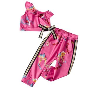 Ensemble de vêtements Ensemble Vêtement Fille iiniim - Haut Épaule Pantalon Long - Tenue d'Été à Imprimé Floral