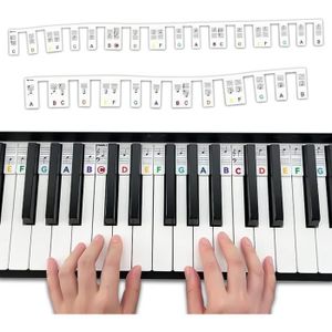 PIANO Autocollants Pour Clavier De Piano 3 Pièces Silicone Réutilisable Debout Autocollants De Note De Clavier De Piano Amovibles [J141]