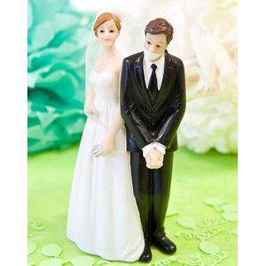 Figurine pour gâteau de mariage - Couple de mariés avec Valise