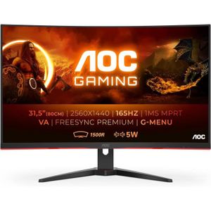 AOC Écran gamer 27G2U/BK 80 cm (27 pouces) (FHD, HDMI, DisplayPort,  FreeSync, temps de réponse de 1 ms, 144 Hz, 1920x1080) noir/rouge