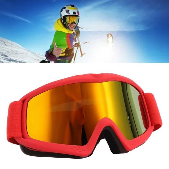 RAI Lunettes de ski pour enfants HD enduit lentilles anti - UV antichoc  réglables lunettes de neige rouge 106984