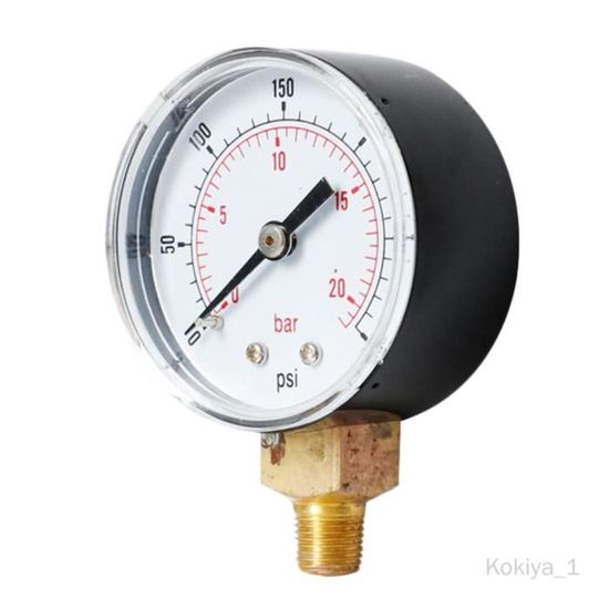 UHARBOUR - Manómetro de presión de 0-160 psi de 1/4 pulgadas NPT de montaje inferior de 2