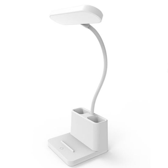 Lampe De Bureau LED Owwasd - Dimmable 3 Modes, Tactile, Avec Support Téléphone Et Porte-Stylo