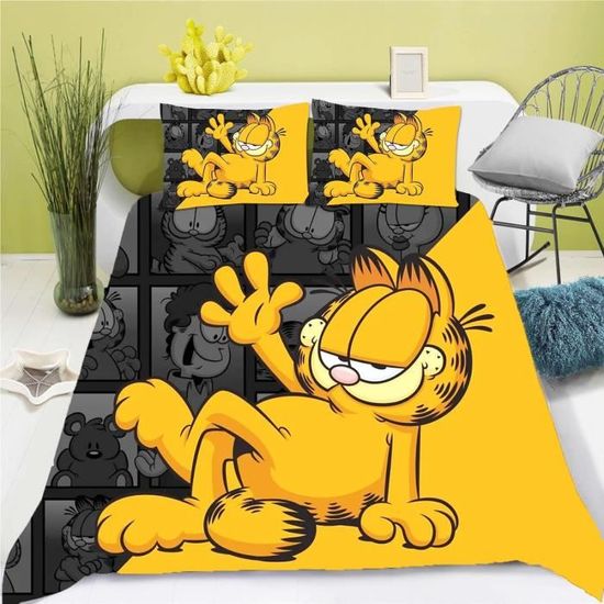 FANSU Parure De Lit Enfant 1 Personne Imprimé Tigre 3D Multicolore - Housse De Couette Et Taie D'Oreiller En Microfibre (90x190cm, Graffiti)