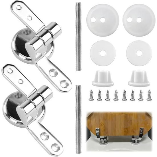 Charnière Abattant WC En Zinc - Kit De Fixation Rechange Étanche