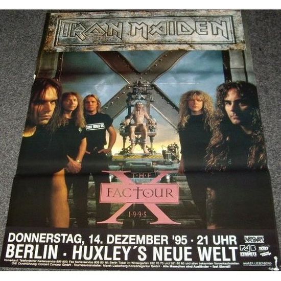 Iron Maiden XFactor Tour 1995 60x84cm AFFICHE POSTER