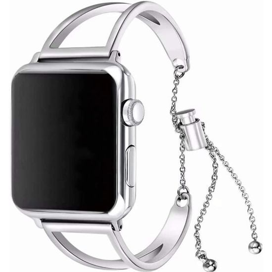 42mm-44mm argent Bracelet Pour Apple Watch iWatch SE Série 6 5 4 3 2 1,Femme Sangle Bande Montre Bracelets en Acier Inoxydable
