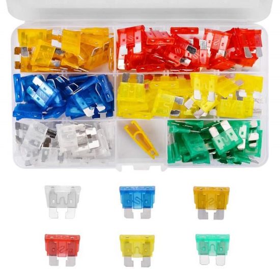 PORTE-FUSIBLES AVEC FUSIBLE Plat Voiture Auto 5A 10A 15A 20A 25A 30A