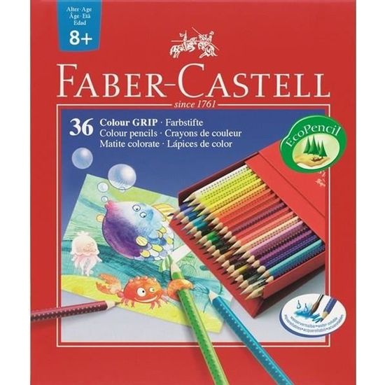 FABER-CASTELL Boîte de 36 Crayons de couleur Colour Grip Studio - Coloris  assortis - Cdiscount Beaux-Arts et Loisirs créatifs