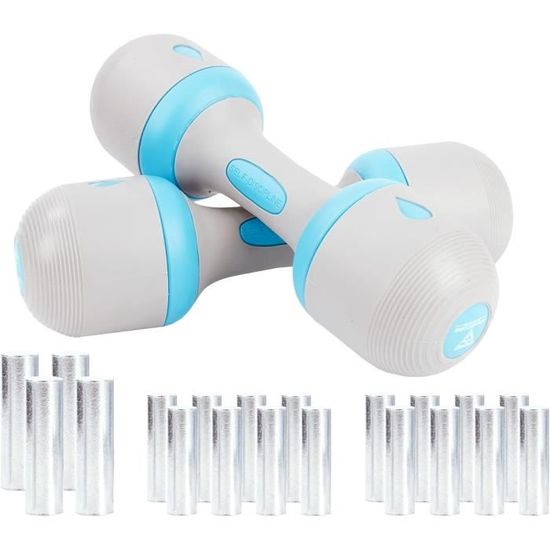Haltères Réglables Pour Femme - Set 4 En 1 De 1 à 2,5kg - Fitness Maison, Musculation Léger - Noir/Gris