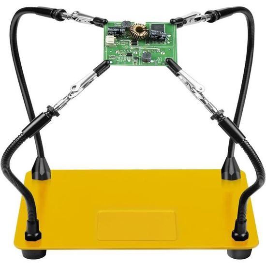 Station De Soudure Troisième Main – 4 Bras Flexibles 360° – Support Soudure Électronique Avec Base Métal Robuste – BEEYUIHF