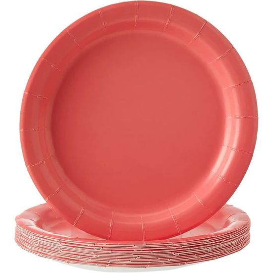 Assiettes En Carton Rouge Unique Party - 18cm - Lot De 20 - Écologiques