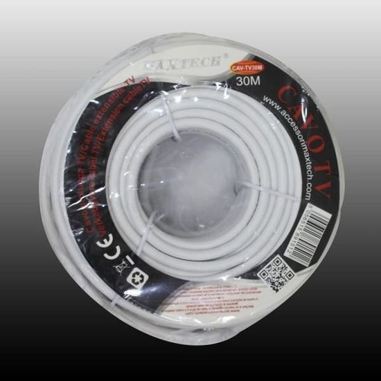 Trade Shop - CÂBLE D'EXTENSION TV 30M ANTENNE SATELLITE HANK MAXTECH ...