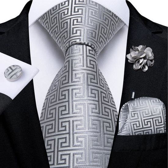 Ensemble Cravate Et Mouchoir De Poche Pour Homme - 100% Polyester - Pour Travail, Mariage, Occasions