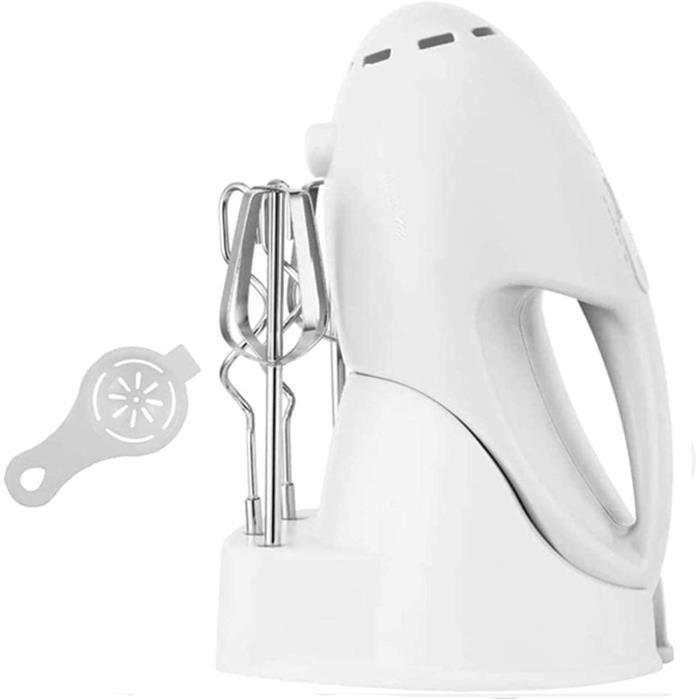 Bomann HM 6054 CB Batteur à main avec 5 vitesses, niveau turbo et bouton d'éjection en acier inoxydable Blanc/gris