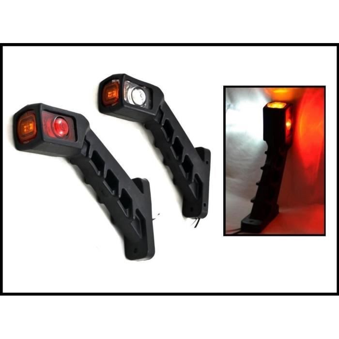 4x 12v 24v Led Feux De Gabarit Lateraux Rouge Orange Blanc pour Camion Remorque