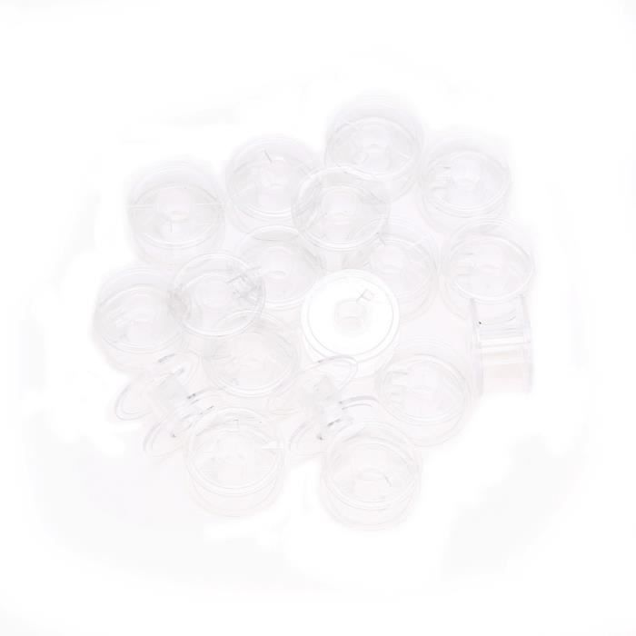 Machine à coudre Lots 20pcs en plastique transparent canettes vides pour Brother Janome Singer Machines à coudre XCH60421550_3780