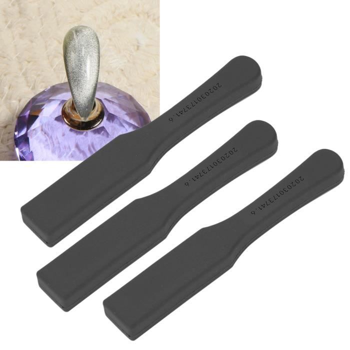 SY-3 pcs Bâton magnétique portable de vernis à ongles bâton d'aimant de gel de vernis UV outil de manucure(Noir )