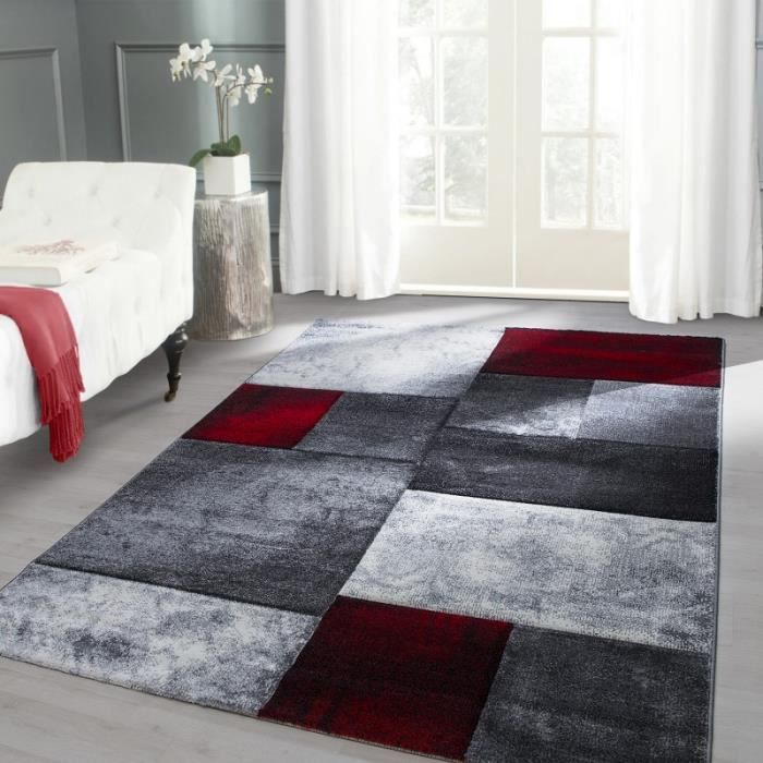 Tapis 3D moderne designe découpe de contour Hawaii 1710 Rouge (160x230 cm)