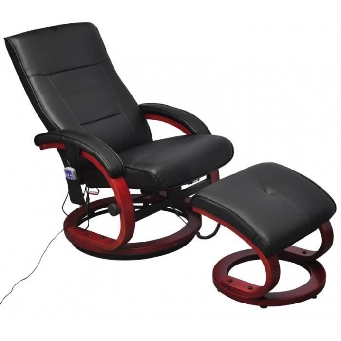 Fauteuil de massage confort relaxant massage massant détente noir avec repose pied 1702010