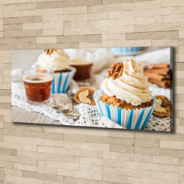 Tulup 125x50 cm art mural - Image sur toile:- Nourriture boissons - Muffins - Multicolore Mixte