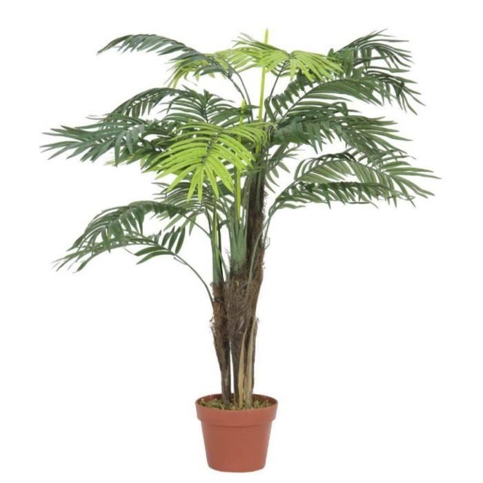 Palmier artificiel Areca en pot, 13 palmes, 110 cm, extérieur - Palmier en pot - Faux palmier