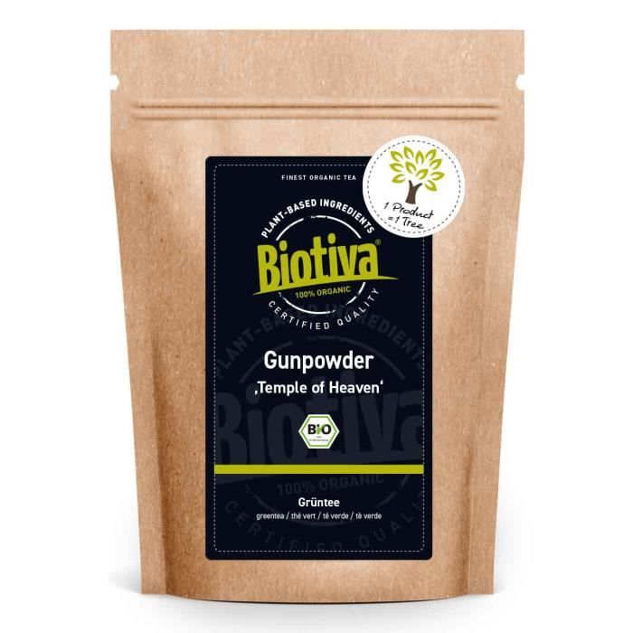 Thé vert Gunpowder Temple of Heaven bio 800g - Feuilles de thé roulées en forme de billes - Fairbiotea