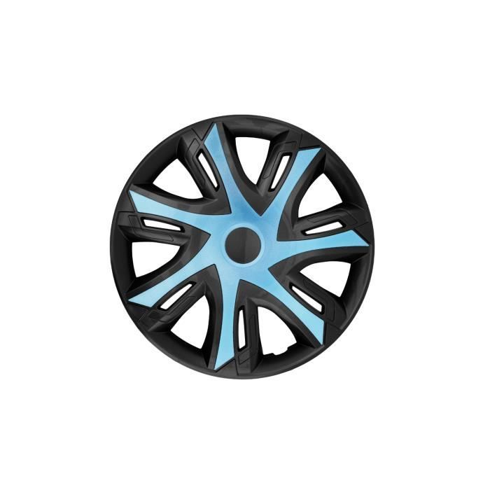 Set de 4 enjoliveurs NRM N-Power 15” bicolore noir-bleu