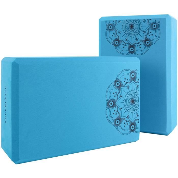 SUPERLETIC Bloc de Yoga Essential I Ensemble de 2 Blocs de Yoga I Blocs de Yoga pour Soutenir Les asanas I Accessoires de Yoga A37