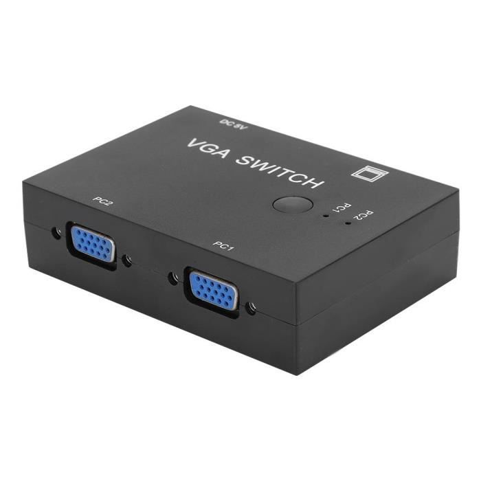 Splitter Box, accessoires d'affichage HD VGA Splitter pour commutateur hôte pour moniteur PC TV