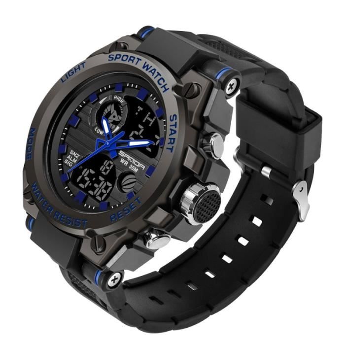 Taille Bleu noir-G Shock Watches mens 2021 Military Sport Gshock Style Dual Display Male Watch For Men G Shok Clock Waterproof Hou