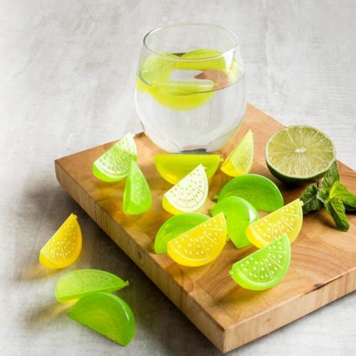Fishbowl Glaçons réutilisables, bocal, Citron et citron vert, Lot de 12