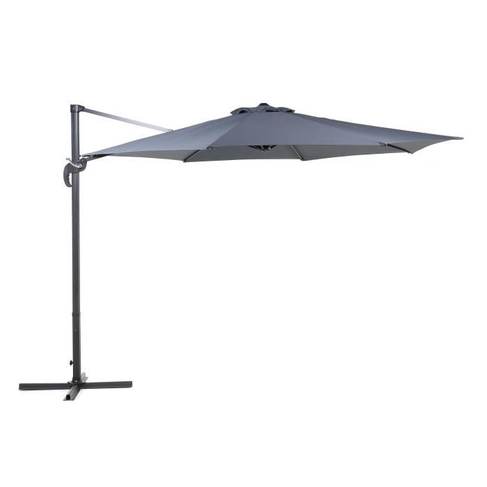 Beliani - Grand parasol de jardin gris anthracite Ø 300 cm SAVONA