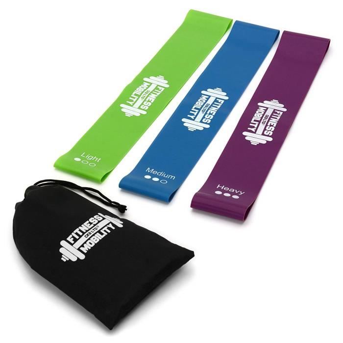 CKB LTD® Set de 3 Bandes de Résistance Set Bandes de Boucle Bande de Résistance Équipement d'Exercices Bandes