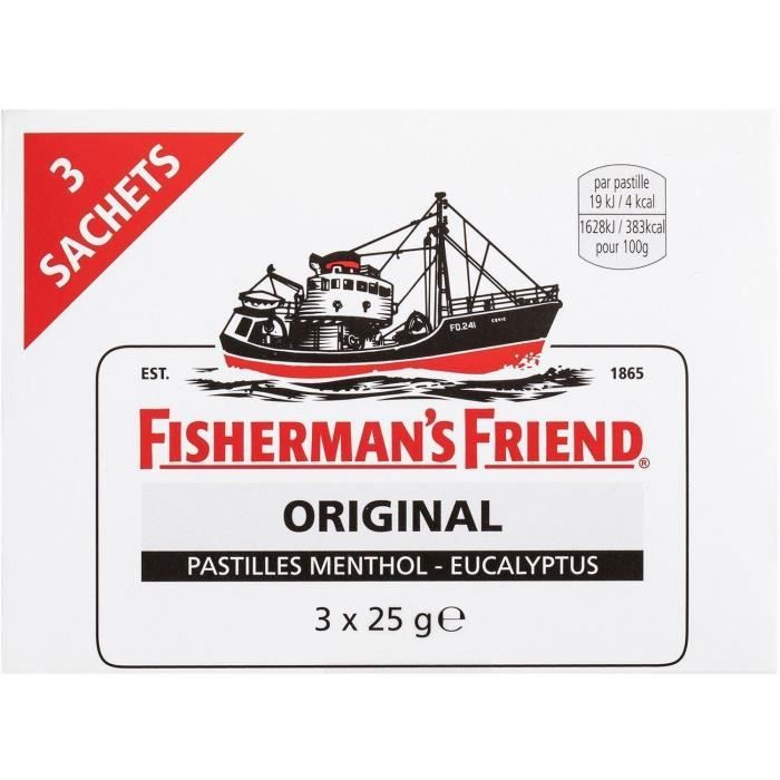 FISHERMAN'S FRIEND Bonbon sucré menthol-eucalyptus - 3x 25g