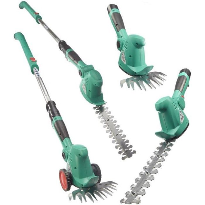Kit de cisaille à gazon et à arbustes sans fil 4 en 1 10,8 V avec poignée de déplacement GartenMeister