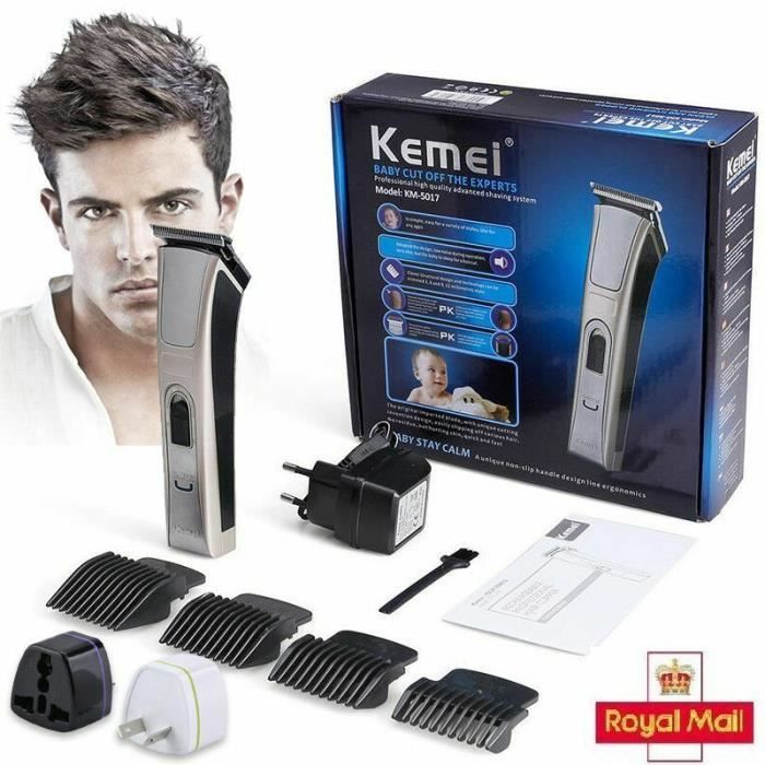Kemei Tondeuse Cheveux Professionnelle Tondeuse Barbe Electrique Sans Fil Rechargeable pour Enfants Adultes, glace sens sans soudure